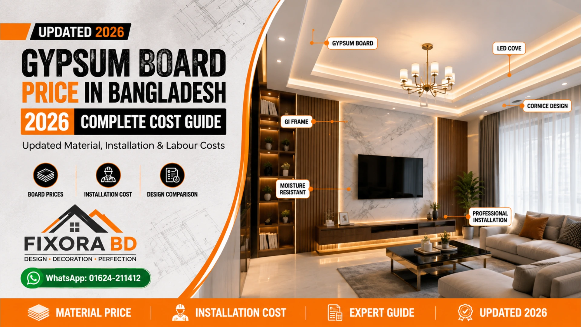 Gypsum Board Price in Bangladesh (2026): Full Cost Guide